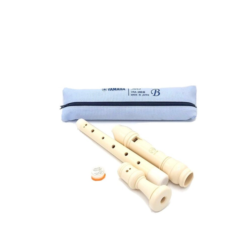 Yamaha YRA-28B III Alto Recorder with Baroque Fingering Case Joint Cream Key F